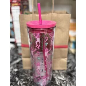 Starbucks x Roller Rabbit Pink Monkey Tumbler Cup